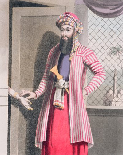 Moslem Physician (Syrian) Takes Pulse of Woman Patient, 1820s by English School